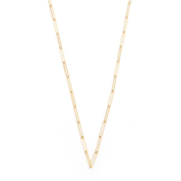 Paperclip 32" chain in 18k Gold.