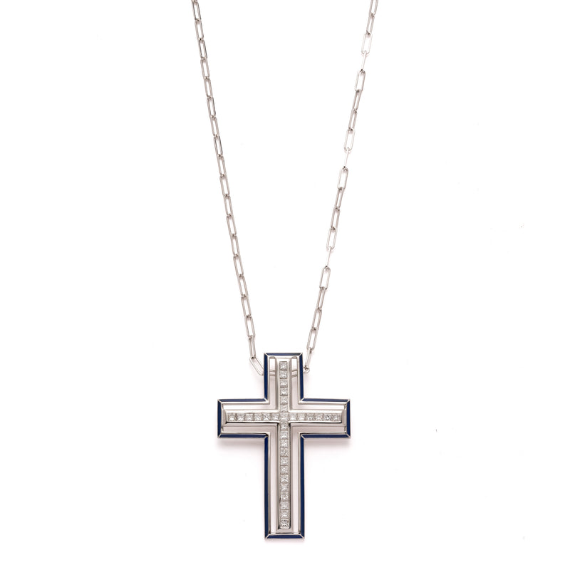Large Cross with Diamonds and Enamel